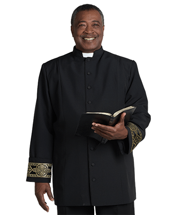 Black Clergy Jacket with Gold Banding