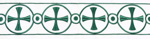 Clergy Alb with Green Embroidered Crosses