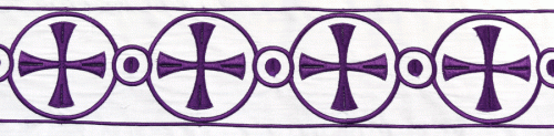 Clergy Alb with Purple Embroidered Crosses 1