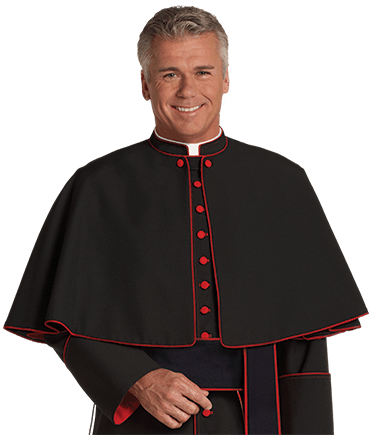 Clergy Shoulder Cape with Scarlet Piping
