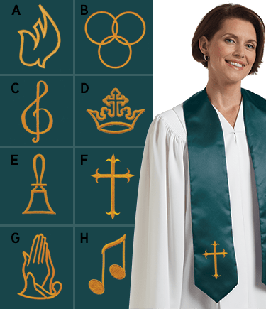 Embroidered Choir Stole Forest Green
