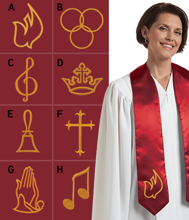 Embroidered Choir Stole Scarlet