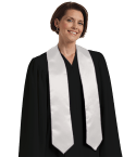 Embroidered Choir Stole - White