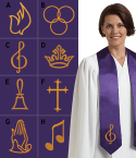Embroidered Choir Stole – Purple