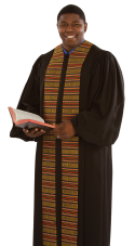 Mens Pulpit Robe with Kente Panels