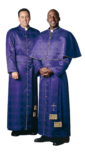 Purple Brocade Bishop Clergy Cassock