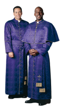 Purple Brocade Bishop Clergy Cassock