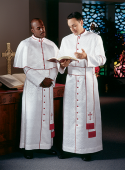 White Clergy Cassock with Red Piping