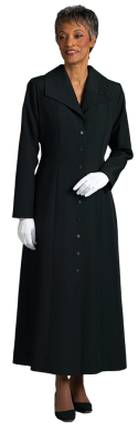 Womens Black Clergy Church Dress with Praying Hands