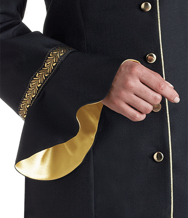Women's Black Clergy Jacket with Flaired Sleeves