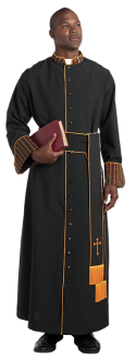 bishop cassock with kente collar and cuffs