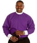Men's Purple Clergy Shirt with French Cuffs