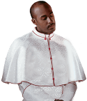 white Damascene Clergy Shoulder Cape