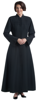 womens black clergy dress flaired skirt