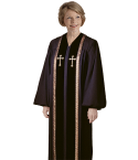 Women's Black Clergy Robes with Crosses