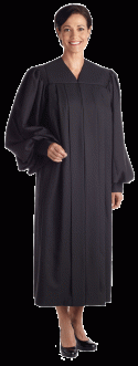 women's black pulpit robe for preaching