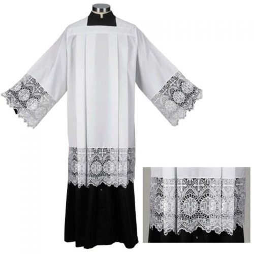 Clergy Surplice with IHS Lace