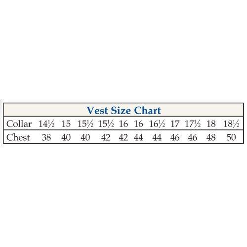 Clergy Vest Size Chart