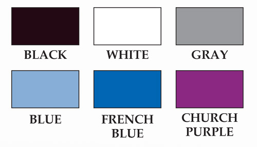 Women's Clergy Blouse Color Chart