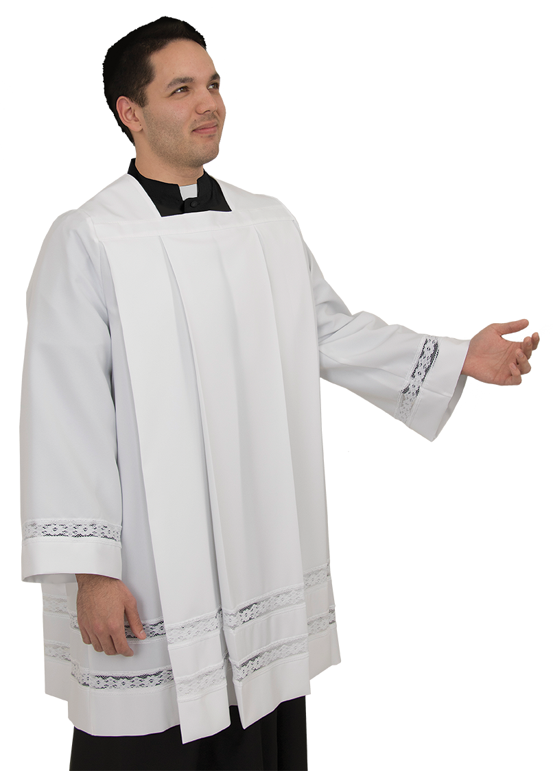 pleated clergy surplice for men and women