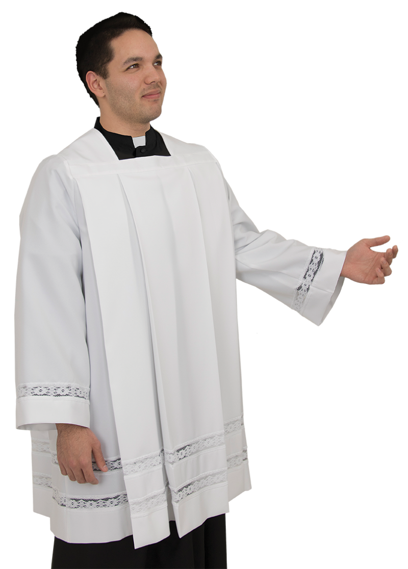 pleated clergy surplice for men and women