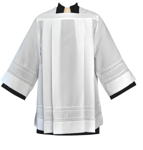 Tailored Clergy Surplice with Lace Banding