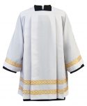 Pleated Clergy Surplice with Gold Embroidered Bands