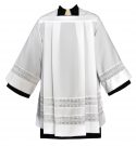 Tailored Clergy Surplice with 3" Lace Bands