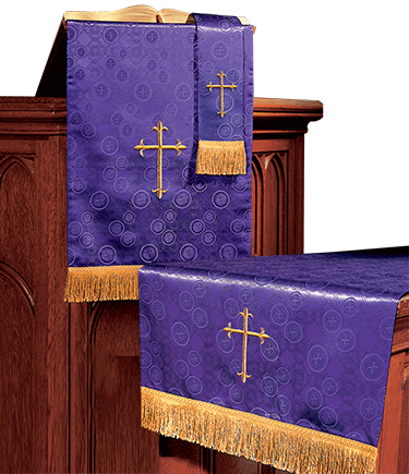 Church Altar Parament Set Purple Brocade