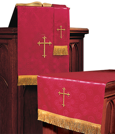 Church Altar Parament Set Red Brocade