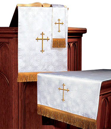 Church Altar Parament Set White Brocade