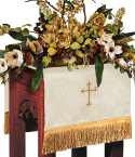 Church Flower Stand Cover Ivory Brocade