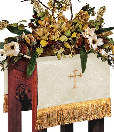 Church Flower Stand Cover Ivory Brocade