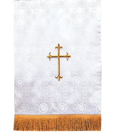 Church Lectern Pulpit Scarf White Brocade