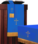 Reversible Church Altar Parament Set Blue White
