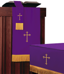 Reversible Church Altar Parament Set Purple Green