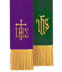 Reversible Church Bible Marker Purple Green IHS
