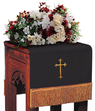 Reversible Church Flower Stand Cover Black to White