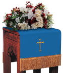 Reversible Church Flower Stand Cover Blue to White