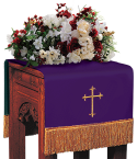 Reversible Church Flower Stand Cover Purple to Green