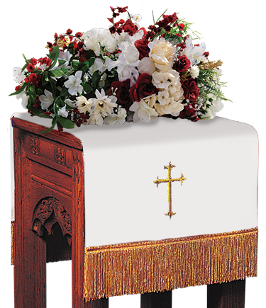 Reversible Church Flower Stand Cover White to Black