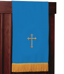 Reversible Church Lectern Pulpit Scarf Blue White