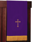 Reversible Church Lectern Pulpit Scarf Purple Green