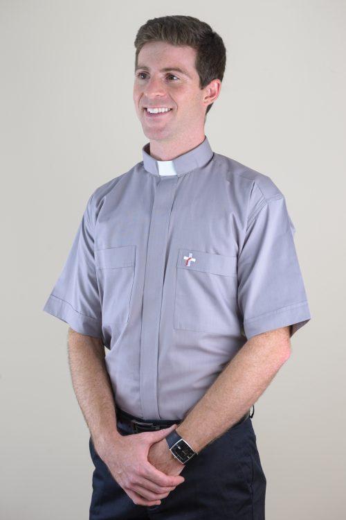 Short Sleeve Men's Tab Collar Grey Deacon Shirt