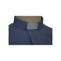 Blue Gingham Checkered Men's Clergy Shirts
