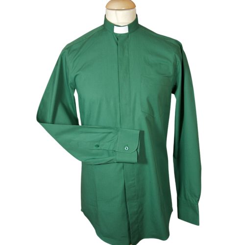 Green Cotton Men's Clergy Shirt