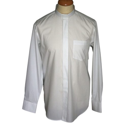 White Poly/Cotton Men’s Clergy Shirt