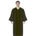 Black Clergy Robe with Black Brocade Panels Gold Crosses