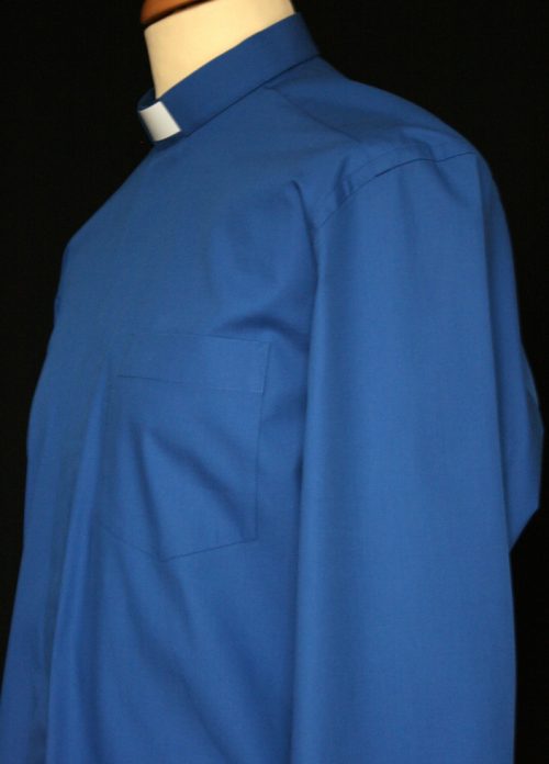 Royal Blue Cotton Men's Tab Collar Clergy Shirt