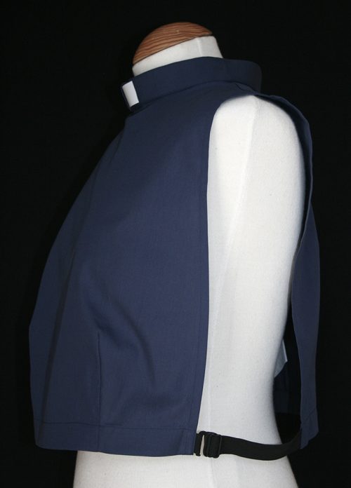 Women's Clergy Blouse Sleeveless Shirt Front - Dark Blue